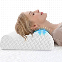 Oreiller Cervical Mémoire de Forme + Gel Rafraîchissant – Anti Douleur
