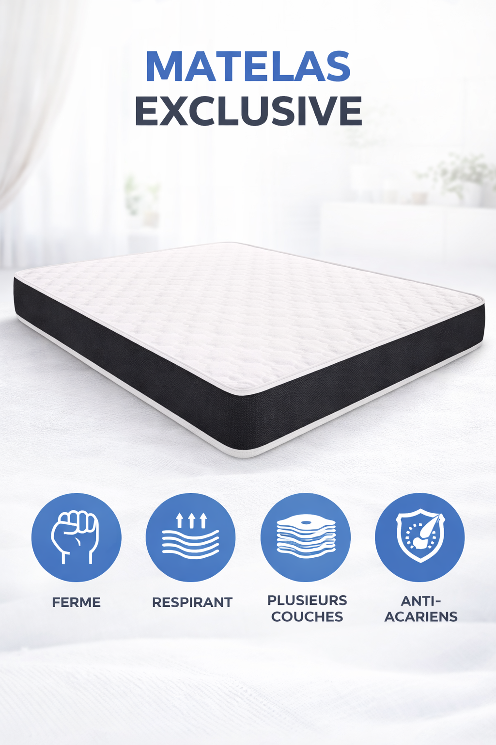 Matelas Exclusive 25 cm – Extra Ferme Orthopédique | Spécial Hernie Discale